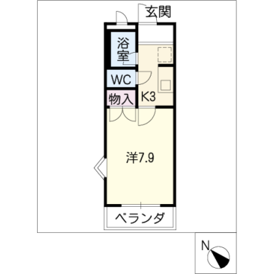 アルDEスリー塩釜口　206の物件間取り図