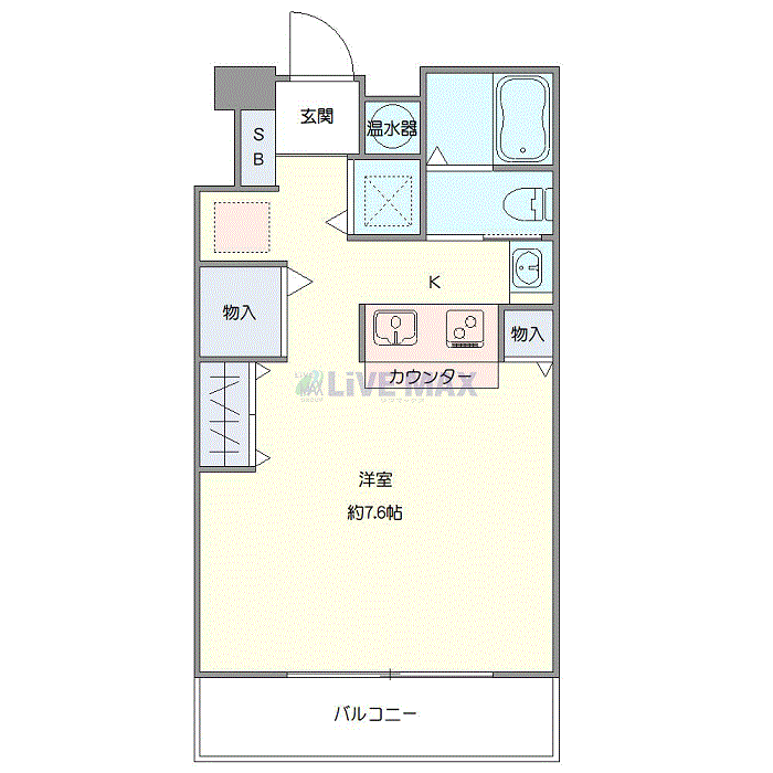 マンスリーリブマックス中目黒SOUTHハーモニー■『禁煙ルーム・31平米』【独立洗面】≪スタンダードシリーズ≫の間取り図