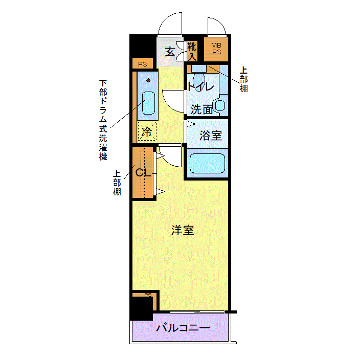 マンスリーリブマックス恵比寿一丁目■『禁煙ルーム・26平米』【1名入居限定・独立洗面】≪スタンダードシリーズ≫の間取り図