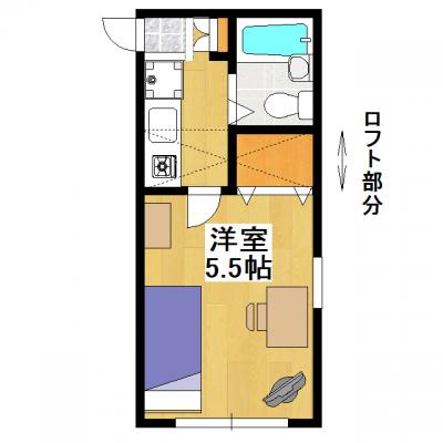 ｅすまいコーポラスＫ新越谷(無料Wi-Fi・禁煙)★新越谷駅徒歩約8分の立地♪2階の角部屋をご用意しております★の物件間取り図