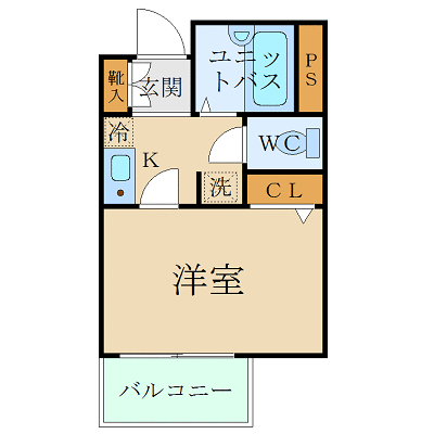 マンスリーリブマックス麻布十番■『1K・19平米』【セパレート】≪スタンダードシリーズ≫の物件間取り図