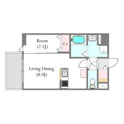 【MP長崎CENTRAL】1LDKの物件間取り図