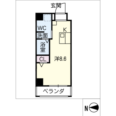 アルDEスリー矢場町 ４Bの間取り図