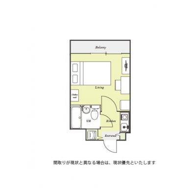 ユニオンマンスリー新小平アリビオ１　211　1K・セミダブル☆【禁煙ルーム】女性も安心の室内洗濯機/デスク・チェア＆たっぷり収納2ドア冷蔵庫など生活家電のあるお部屋の物件間取り図