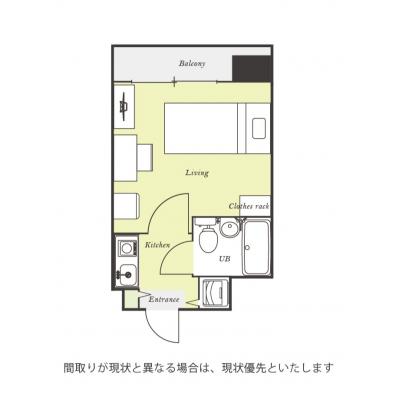 ユニオンマンスリー新小平アリビオ１　212　1K・シングル☆【禁煙ルーム】女性も安心の室内洗濯機/デスク・チェア＆たっぷり収納2ドア冷蔵庫など生活家電のあるお部屋の物件間取り図