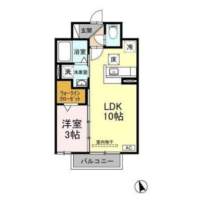 D-ROOMマンスリー【サンモールＴＭ】インターネット使い放題！洗面化粧台・TVインターホン付き！の物件間取り図