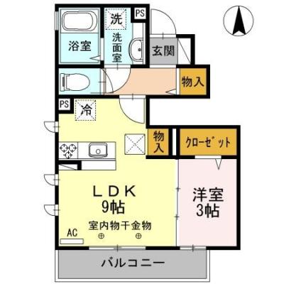 D-ROOMマンスリー【サウスタウンＨ.Ｔ】インターネット使い放題！浴室乾燥機付き！の物件間取り図