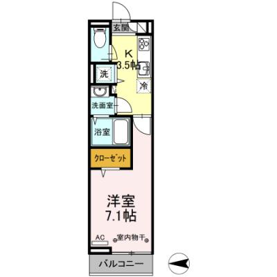 2026/07/15以降入居可能　D-ROOMマンスリー【パレス国立】インターネット使い放題！の物件間取り図