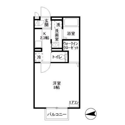 2026/08/08以降入居可能　D-ROOMマンスリー【シャルマン】浴室乾燥機付き！の物件間取り図
