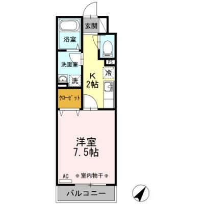 2026/07/18以降入居可能　D-ROOMマンスリー【マウントサイド】インターネット使い放題！の物件間取り図