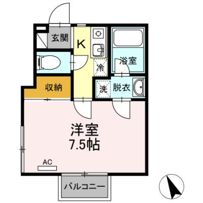 2026/08/17以降入居可　D-ROOMマンスリー【HＯＵＳＥしゅんざん】インターネットあり！の物件間取り図