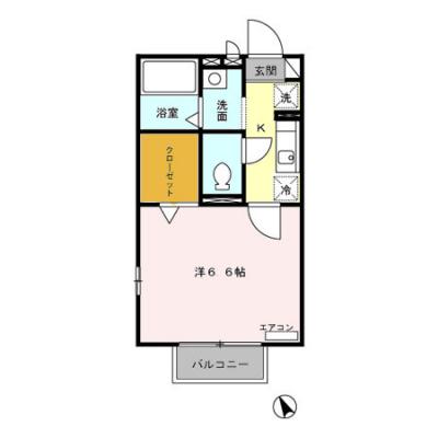 2026/07/22以降入居可　D-ROOMマンスリー【メゾンドアブリコ】浴室乾燥機付き！の物件間取り図