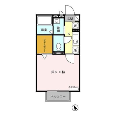2026/07/25以降入居可　D-ROOMマンスリー【メゾンドアブリコ】浴室乾燥機付き！の物件間取り図