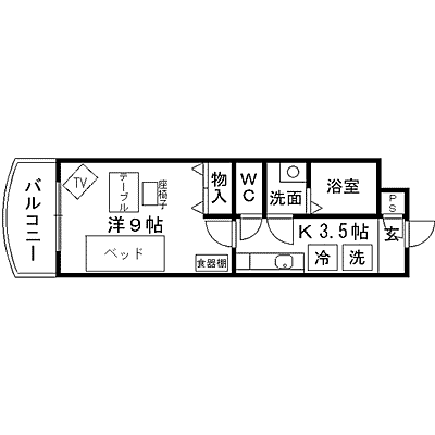 【HAMIEL　KOKURA（ハミエル小倉）】インターネット使用無料　宅配BOXありの物件間取り図