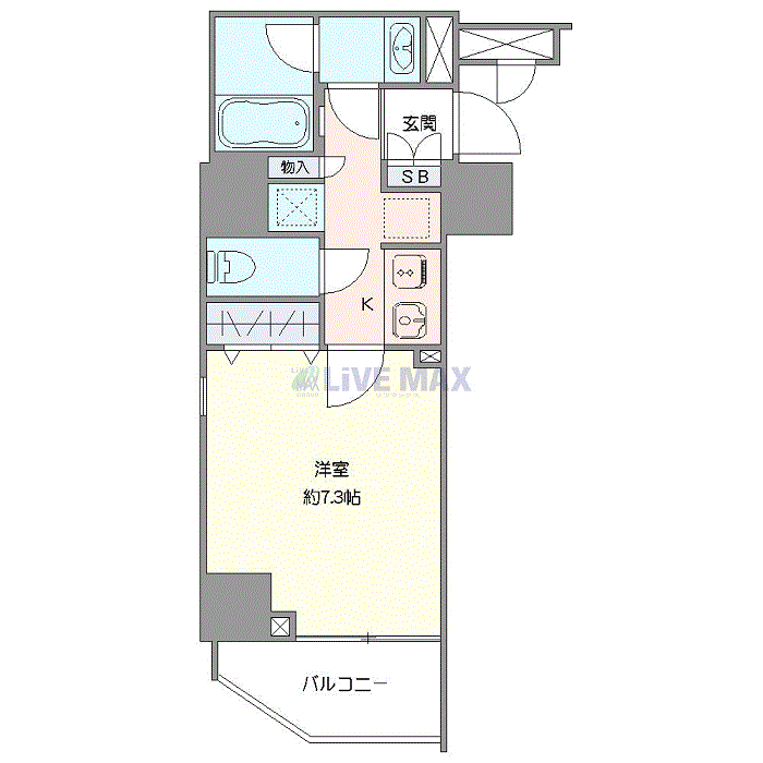 マンスリーリブマックス後楽園NORTHクロッシア△『禁煙ルーム・26平米』【Wi-Fi無制限・追い焚き機能・浴室乾燥付】≪エクセレントシリーズ≫の物件間取り図