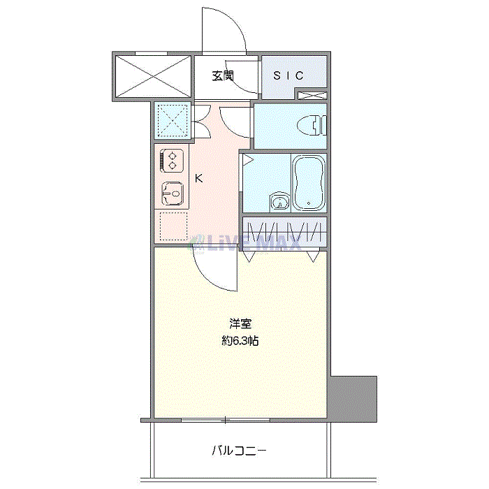 マンスリーリブマックス戸越五反田ヴィーダ■『禁煙ルーム』【浴室乾燥付】≪スタンダードシリーズ≫の物件間取り図