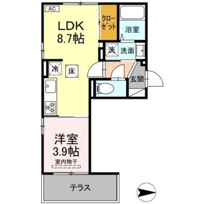 2026/07/11以降入居可能　D-ROOMマンスリー【D-ROOM中楯】インターネット使い放題！の物件間取り図