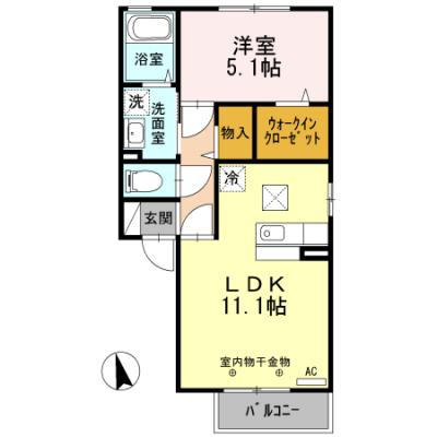2026/07/14以降入居可能　D-ROOMマンスリー【Ｒａｆｆｉｎｅ・幸（ラフィネユキ）】の物件間取り図