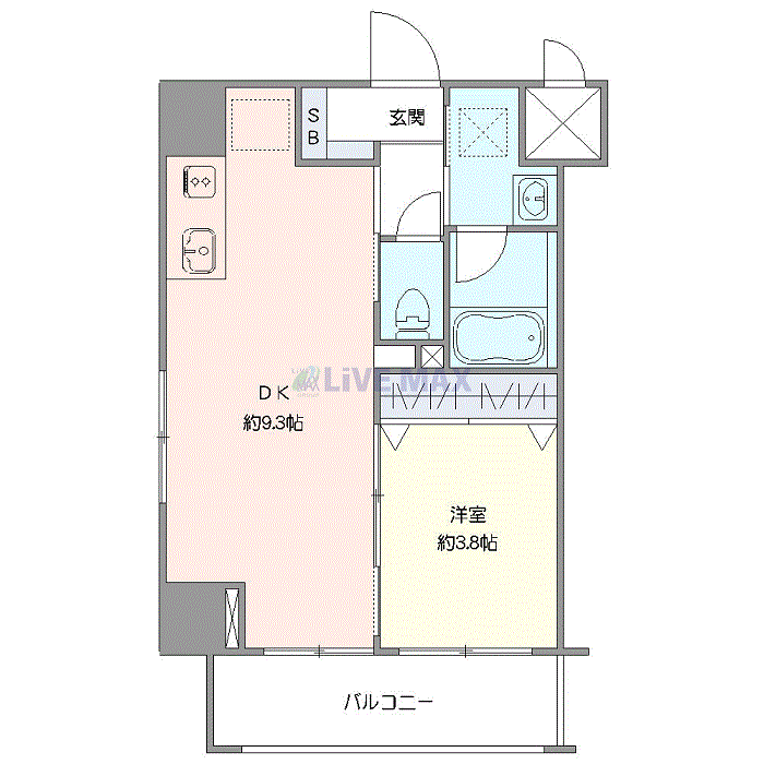 グッドステイ池袋椎名町駅前◎『禁煙ルーム・1DK・34平米・駅2分・追い焚き機能・独立洗面・浴室乾燥付』【ハイクラス】の物件間取り図