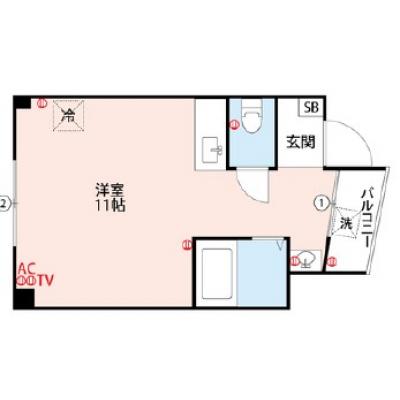 ★wi-fi無料★バス/トイレ別★角部屋★広めのワンルーム★静かな住環境★GM久留米5の物件間取り図