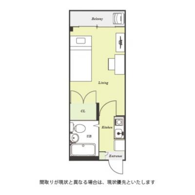 ユニオンマンスリー立川５　203　1K・シングル☆【禁煙ルーム】デスク・チェアのあるお部屋/駅近くにはスーパー・東急ストアやショッピングモール・エキュートなど複数あり買い物に便利の物件間取り図