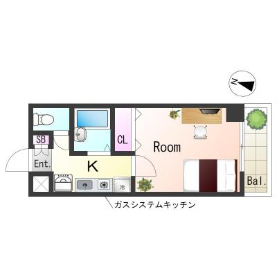 OneLife六甲アネックスSL【バストイレ別・洗浄機能付き便座】の物件間取り図