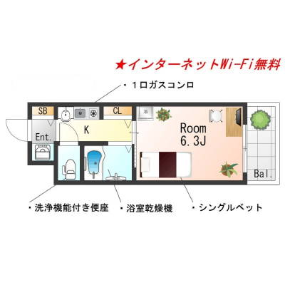 OneLife神戸ランド前SL【Wi-Fi無制限・設備充実】の物件間取り図