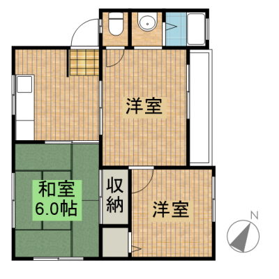 三島のマンスリー ＪＲ総持寺 ★インターネット無料★ファミリーの物件間取り図