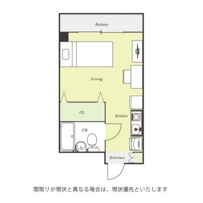 ユニオンマンスリー高幡不動２　105　1R・シングル☆【禁煙ルーム】便利な宅配ボックス付き！安心のモニター付きインターフォン完備/デスク・チェア＆たっぷり収納2ドア冷蔵庫など生活家電のあるお部屋の物件間取り図