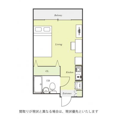 ユニオンマンスリー高幡不動２　126　1R・セミダブル☆【禁煙ルーム】便利な宅配ボックス付き！安心のモニター付きインターフォン完備/デスク・チェア＆たっぷり収納2ドア冷蔵庫など生活家電のあるお部屋の物件間取り図