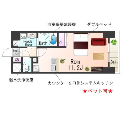 OneLife神戸西コンフォートSL【オートロック・バストイレ別・独立洗面台・浴室乾燥機】の物件間取り図