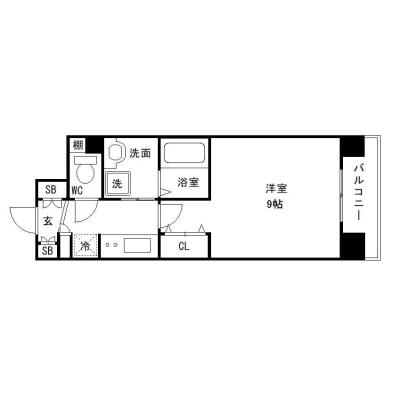 OneLife京都御所西【▼バストイレ別、浴室乾燥機付き】の物件間取り図