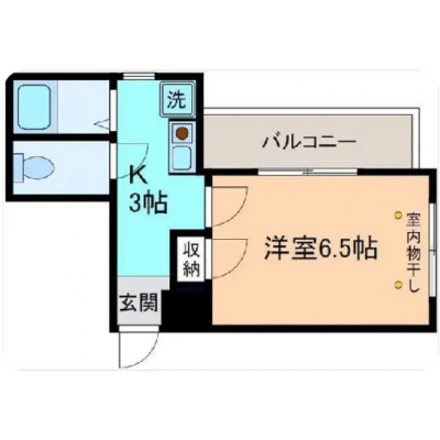 KIT【金沢駅徒歩12分♪】角部屋☆バストイレ別☆オートロック☆駐車場有　GI0108の物件間取り図