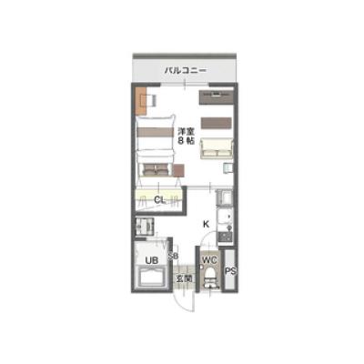 ★諏訪IC車8分　レントライフマンスリー諏訪市豊田の物件間取り図