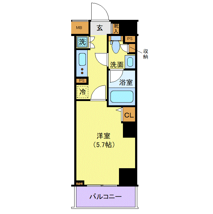 グッドステイ西大島NORTHオリエンス◆△『禁煙ルーム・1K・21平米・独立洗面・浴室乾燥付』【ハイクラス】の間取り図