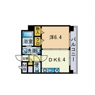♪30㎡超1DK♪アムソピーラ祇園の物件間取り図