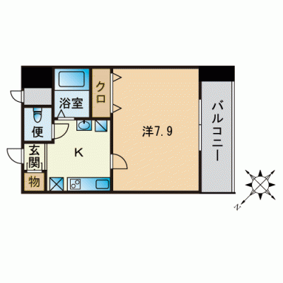 ♪呉服町駅徒歩4分、千代県庁口駅・中洲川端駅へ徒歩8分の好立地♪　クレール呉服町の物件間取り図