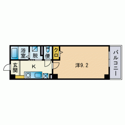 ♪地下鉄七隈線【別府駅】徒歩１分　27㎡の広々１K♪　コンフォート別府の物件間取り図