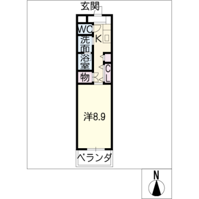 アルDEスリー茶屋ヶ坂　102の物件間取り図