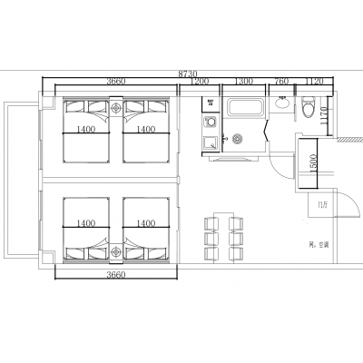 マンスリー道頓堀の物件間取り図