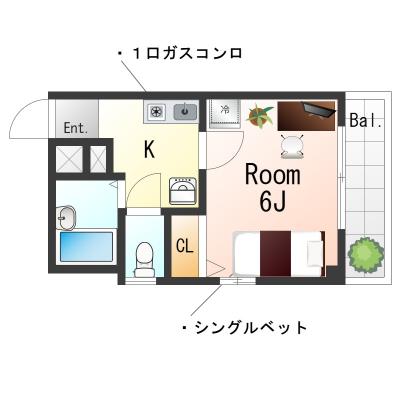 OneLife滝ノ茶屋SL【オートロック・バストイレ別】の物件間取り図