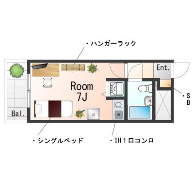 OneLife灘パレスSL【オートロック・3点ユニットバスタイプ】の物件間取り図
