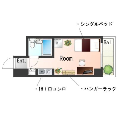 OneLife三宮コスモプラザSL【エレベータ・3点ユニットバスタイプ】の物件間取り図