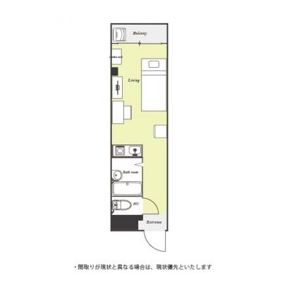 ユニオンマンスリー西立川２　102　1R・シングル☆【禁煙ルーム】人気の角部屋！バストイレ別＆デスク・チェア＆たっぷり収納2ドア冷蔵庫など生活家電のあるお部屋■選べるWi-Fi格安レンタル中！の物件間取り図