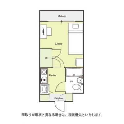 ユニオンマンスリー東久留米１　402　1K・シングル☆【禁煙ルーム】安心のオートロック完備！デスク・チェア＆室内洗濯機＆たっぷり収納2ドア冷蔵庫など生活家電のあるお部屋の物件間取り図