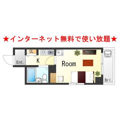 OneLife姫路コート＜TYPE2＞SL【Wi-Fi無制限・オートロック・3点ユニットタイプ】の物件間取り図