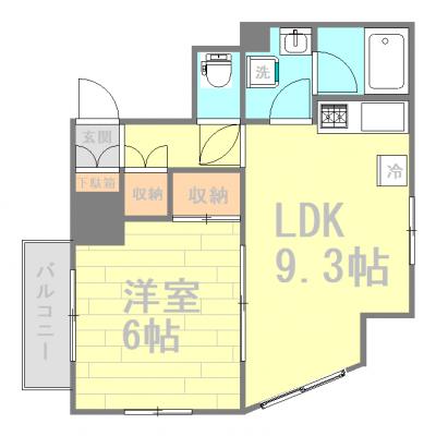 サンシティ５／広いマンスリーマンション１LDK４０㎡／駐車場完備／ペット相談／調理器具・食器類完備の物件間取り図