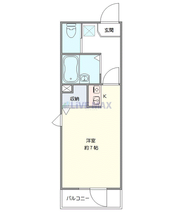マンスリーリブマックス汐留ステーションWESTフラッツ◆△『禁煙ルーム・20平米・1K』【1名入居限定】≪スタンダードシリーズ≫の物件間取り図