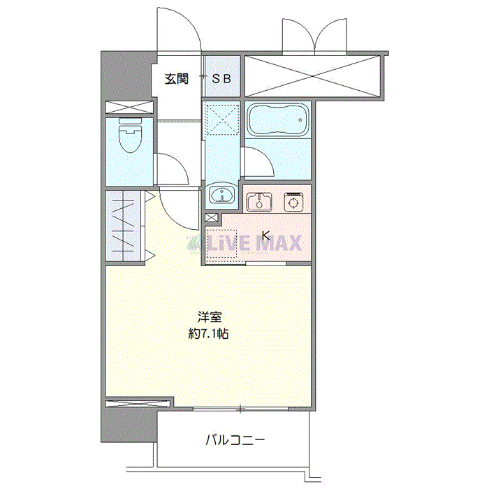 マンスリーリブマックス品川ステーション・御楯橋BEYOND※『禁煙ルーム・1K』【追い焚き機能・浴室乾燥付】≪エクセレントシリーズ≫の物件間取り図