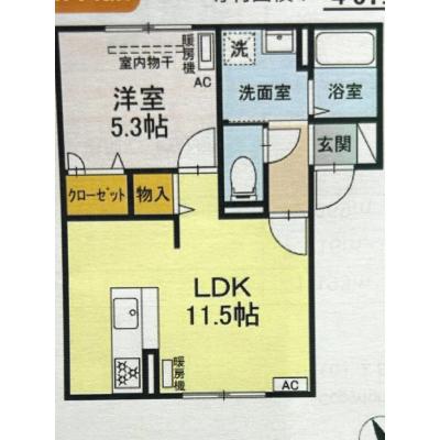 築浅40㎡♪【駐車場あり】冷暖房・無料Wi-Fi付！スマートステイ千歳L棟／複数室案内可✨の物件間取り図